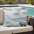 thumbnail image 5 of Outdoor Pillow Covers Abstract Gradient Water Ripple Waterproof Pillow Cases 18x18 Set of 2, Ocean Sea Wave Light Blue White Throw Pillow Cover Pillowcase for Patio Balcony Couch Garden, 5 of 9