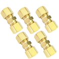 thumbnail image 2 of Brass Compression Tube Fitting, Union, 1/4" OD x 1/4" OD, 5pcs, 2 of 4
