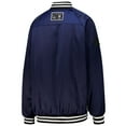 thumbnail image 3 of Women's Gameday Couture  College Navy/White Seattle Seahawks Oversized Hot Shot Rhinestone Throwback Full-Snap Varsity, 3 of 3