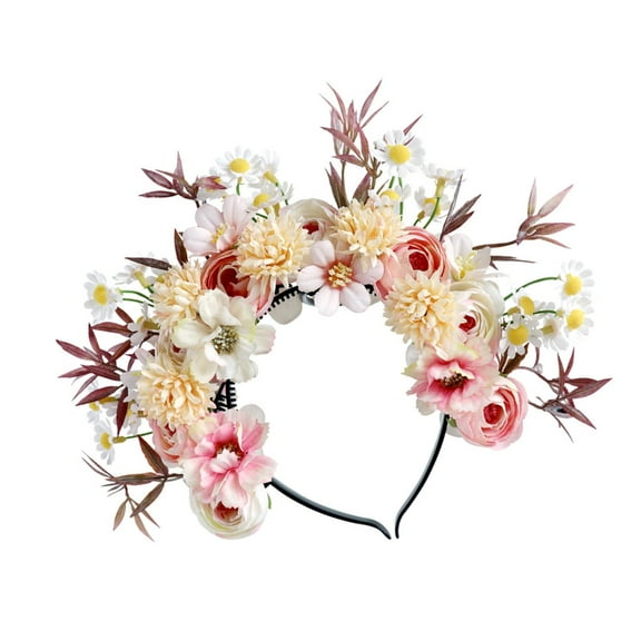 BQBQERT Festival Silk Flower Crowns Headband Colorful Hair Ornament for Party and Event