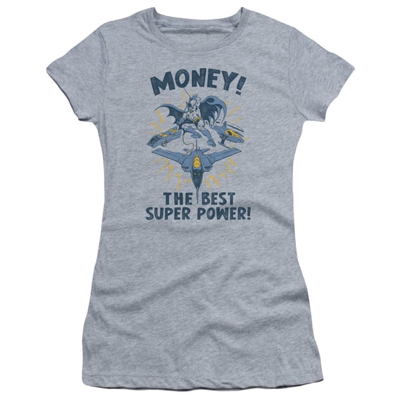 DC Comics Money S/S Junior Women's T-Shirt Sheer Athletic Heather