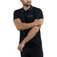 thumbnail image 3 of CULTURA Men's Short Sleeves 100% Cotton Polo With Jaquard Rib And Chest Rib Pocket, Black/White, L, 3 of 10