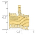 thumbnail image 2 of FJC Finejewelers 10 kt Yellow Gold Polished Textured God Bless America with Flag Charm 14 x 17 mm, 2 of 6