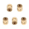 thumbnail image 1 of Wekity Knurled Insert Nuts, Female Thread Brass Embedment Nut M3x6mm H x 5mm OD Heat Set Insert Nut for Printing 3D Printer and More Projects 20Pcs-0621, 1 of 5
