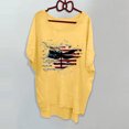 thumbnail image 2 of Women's Loose Casual 3/4 Length Sleeve Top T-Shirt Printed Blouse Yellow,2XL, 2 of 5