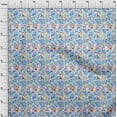 thumbnail image 4 of oneOone Cotton Jersey Light Blue Fabric Asian Floral Craft Projects Decor Fabric Printed By The Yard 58 Inch Wide, 4 of 4
