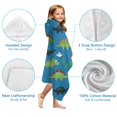 thumbnail image 7 of Blue Cartoon Dinosaurs Mountains Pattern Hooded Bath Towel，60"x35" for Ages 3 To 12 Kids, Quick Dry Lightweight Soft Microfiber Hood Beach Towel Cover Up for Kids, 7 of 7