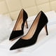 thumbnail image 4 of Zapatos de boda para mujer, zapatos de novia clásicos, tacón alto, boca baja, gamuza, puntiagudos, cuentas de metal, sexy, para discoteca, 4 of 5
