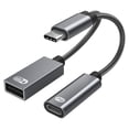 thumbnail image 1 of Adaptador USB Sunnimix con cable de Carga rápida 2 en 1 gris, 1 of 7