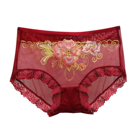 

Follure Women Underwear Brief Underpants Panties Middle Waist Lace Underwear