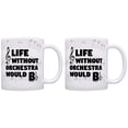 thumbnail image 1 of ThisWear Musician Gifts Life Without Orchestra Would B Flat Band Geek 11 ounce 2 Pack Coffee Mugs Notes, 1 of 5