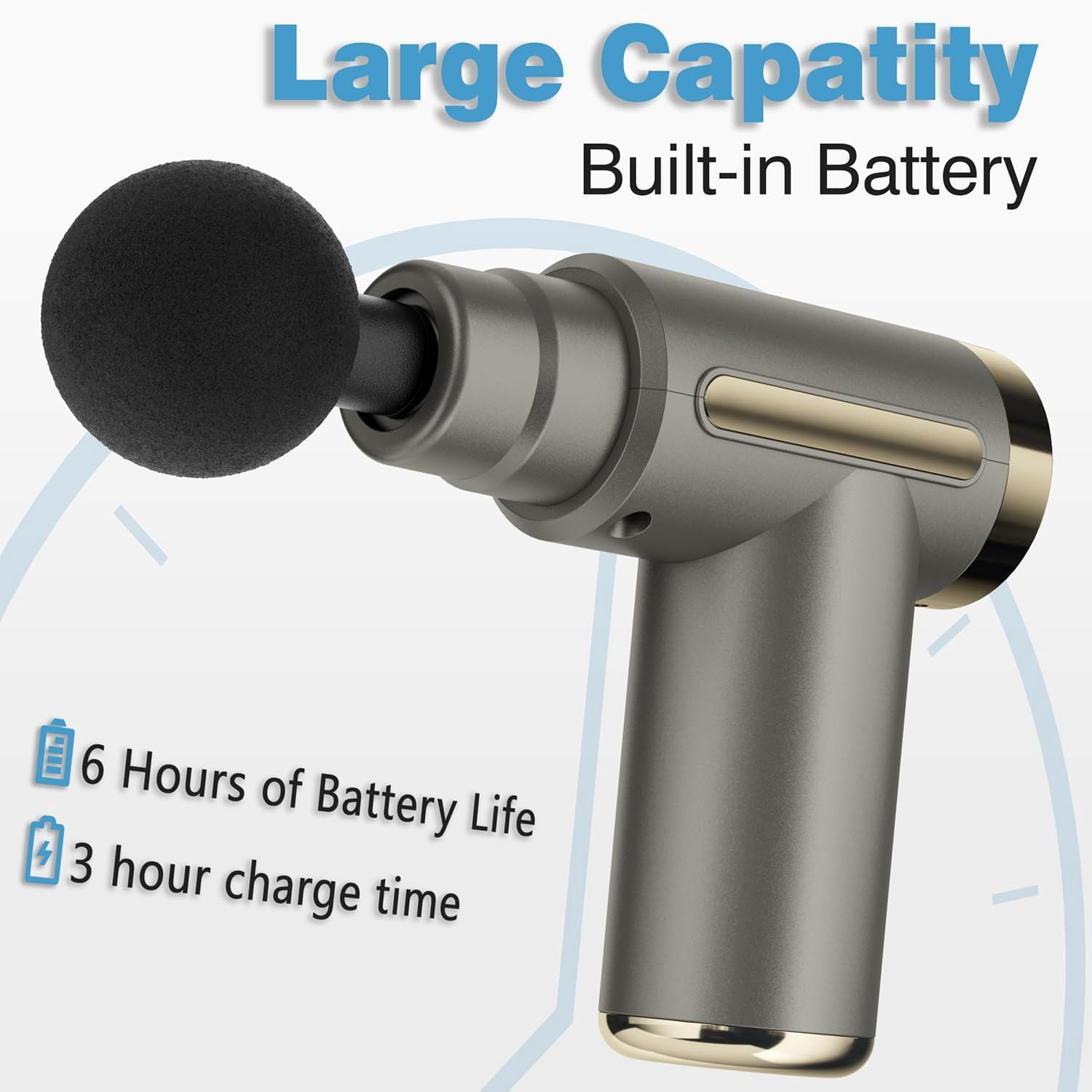 Massage Gun Deep Tissue for Pain Relief with 4 Massage Heads & 6 Speeds, Electric Mini Handheld Body Massager for Any Pain Relief, Best Gifts for Men and Mom
