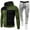Khaki, variant on BXINGOHAI 2 Pieces Sweatsuits for Men Thin Fleece Tracksuit Color Block Long Sleeve Hoodies Sweatshirts and Drawstring Sweatpants Match Set Outdoor Running Workout Outfits Black,XXL