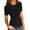 Black, variant on Summer Slim Fit Short Sleeve Women Crew Neck T Shirt