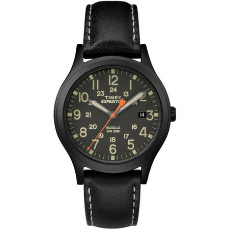 Timex Expedition Scout 36 Black Watch, Leather Strap