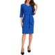 thumbnail image 1 of Vestidos de trabajo casuales INSPIRE CHIC para oficina de media manga para mujer, vestido midi XS azul, 1 of 5