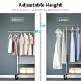 thumbnail image 2 of HOKEEPER 625lbs Heavy Duty Double Clothing Garment Rack with Shelves and Fabric Basket Clothing Racks on Wheels Rolling Clothes Rack for Hanging Clothes, 2 of 8