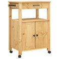 thumbnail image 1 of vidaXL Kitchen Trolley Rolling Cart on Wheels Living Room Solid Wood Pine, 1 of 6