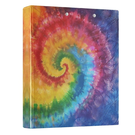 ALAZA Swirl Tie Dye Rainbow Color 3 Ring Binder 1.5 Inch Three Ring Office Binders w/ clipboard & 3 pockets, Hold 200 Sheets, 1 pc
