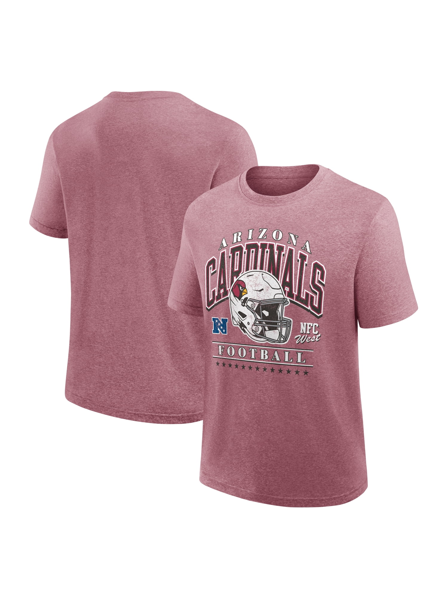 NFL Arizona Cardinals Men's Synthetic Red Heather Short Sleeve T-Shirt