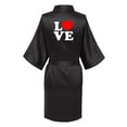 thumbnail image 5 of WREESH Womens Valentine'S Day Satin Nightgown Bride Bridesmaid Solid Silk Pajamas And Back Print, I Love My Boyfriend For Wedding Party Getting, Ice Silk Bathrobes, Home Clothes Black, 5 of 5