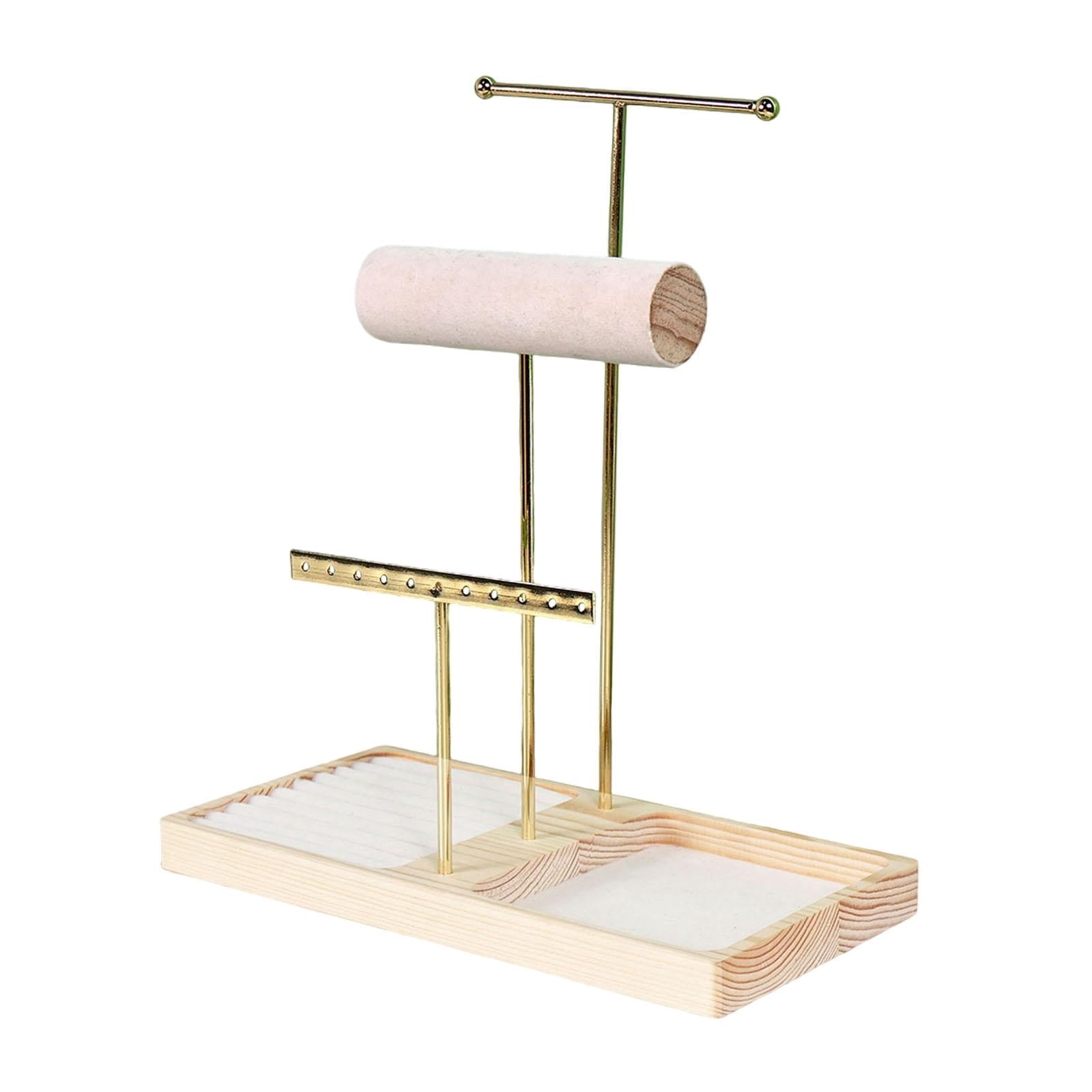 QccHieUs Jewelry Stand Organizer Necklace Holder Multifunctional Sturdy Accessory Earring Gold