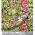 thumbnail image 1 of Soimoi Green Cotton Duck Fabric Leaves & Floral Artistic Print Fabric by Yard 56 Inch Wide, 1 of 1
