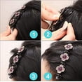 thumbnail image 4 of 4 clips de pelo laterales de tres flores, clips de pelo de trébol de diamantes de imitación, clips de pelo de tela satinada lateral, clips de pelo de mujer estilo mujer Sincero Electrónica, 4 of 5