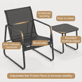 thumbnail image 4 of Aiho 3 Pieces Patio Furniture Set,Textilene Modern Conversation Black Set with Tea Table for Home,Lawn,Balcony and Bistro - Black, 4 of 7