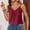 Hot Pink, variant on Women's Scalloped Lace V Neck Eyelet Spaghetti Strap Camisole, Loose Woven Sleeveless Casual Tank Top