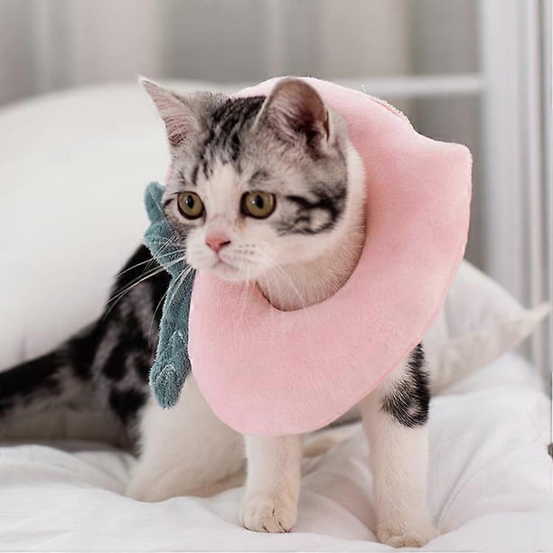 Collar de recuperación ajustable para gatos, collar cónico suave para mascotas, de algodón protector, con cierres ajustables para gatos y cachorros.