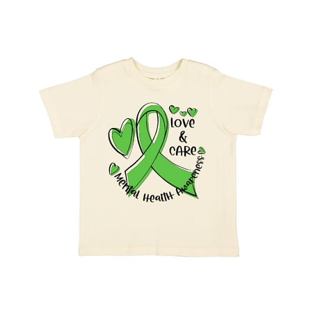 

Inktastic Love and Care Mental Health Awareness Green Ribbon Gift Toddler Boy or Toddler Girl T-Shirt