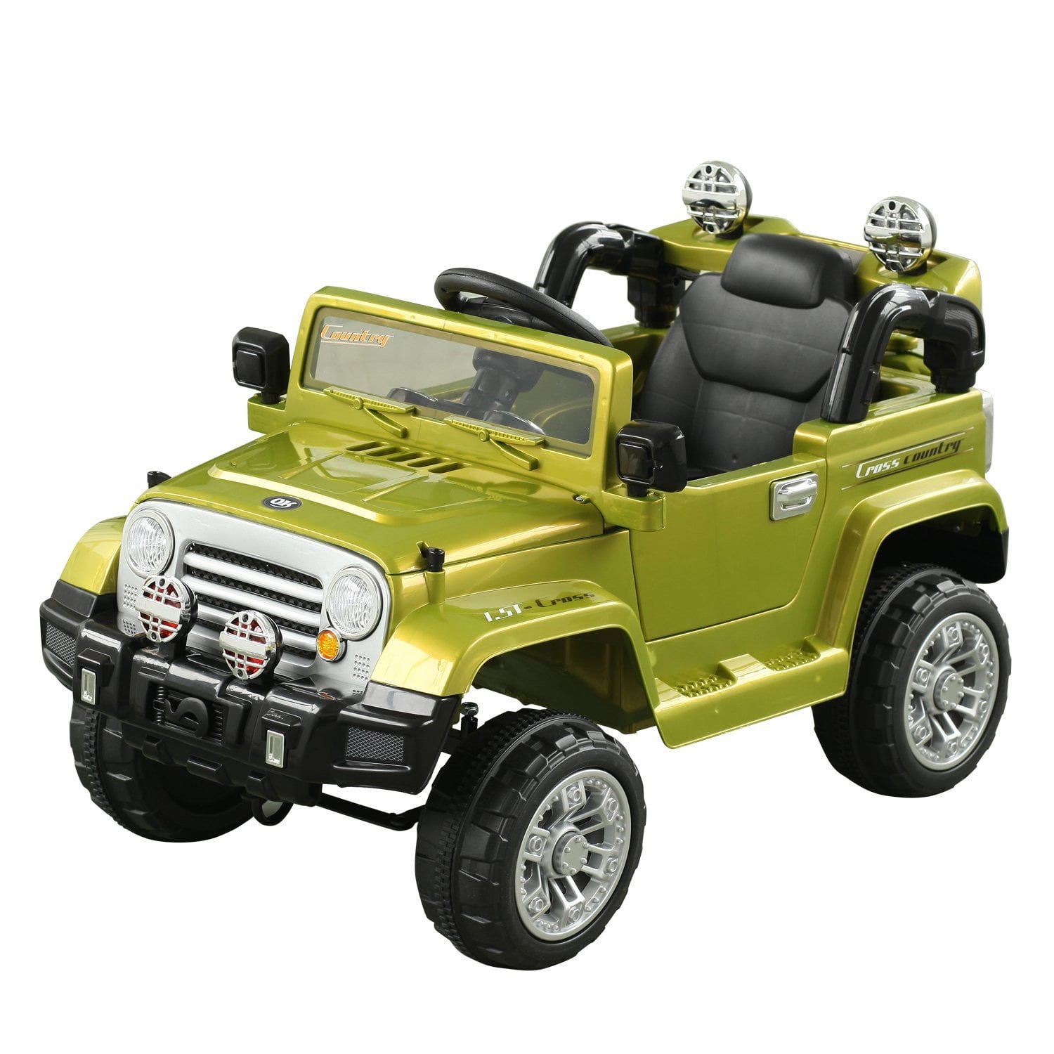 Kids Electric Battery Ride-On Toy Jeep Car w/ Remote Control-Olive ...