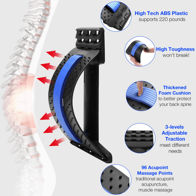 Lumbar Stretcher, Lumbar Back Pain Relief Device, Multi-Level Back Massager  Lumbar, Pain Relief for Herniated Disc, Sciatica, Scoliosis, Lower and