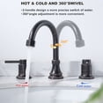thumbnail image 5 of Wowow 8 in. Widespread Double Handle Bathroom Faucet with Pop-up Drain Kit in Oil Rubbed Bronze, 5 of 9