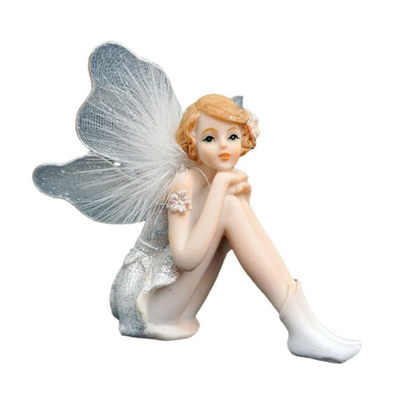 deevoka Fairy Statue Artwork Birthday Gift Resin Figurine for Indoor Bedroom Hallway S Hands on Face