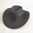 thumbnail image 3 of Men's Summer Panama Sun Hat, Beach Cowboy Style with UV Protection, Jazz and British Top Hat Design for Casual Outdoor Wear, Travel, Vacation, and Cool Sun Hat Fashion for Sun Shade and Style - Black, 3 of 8