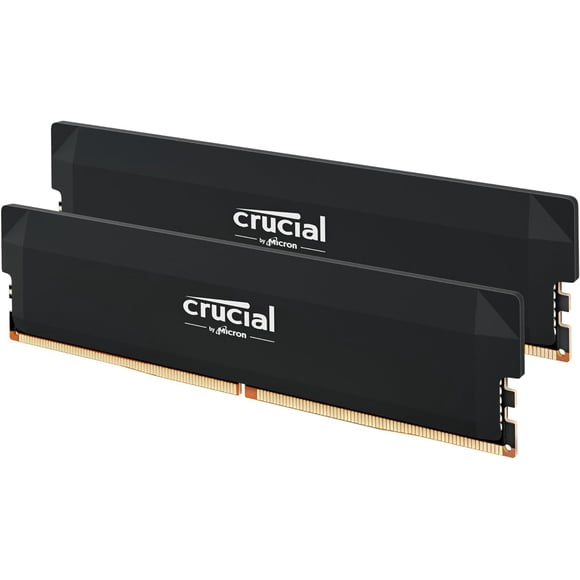 Kit DDR5 RAM Crucial Pro de 32 GB (2 x 16 GB), 6400 MHz, CL38, negro