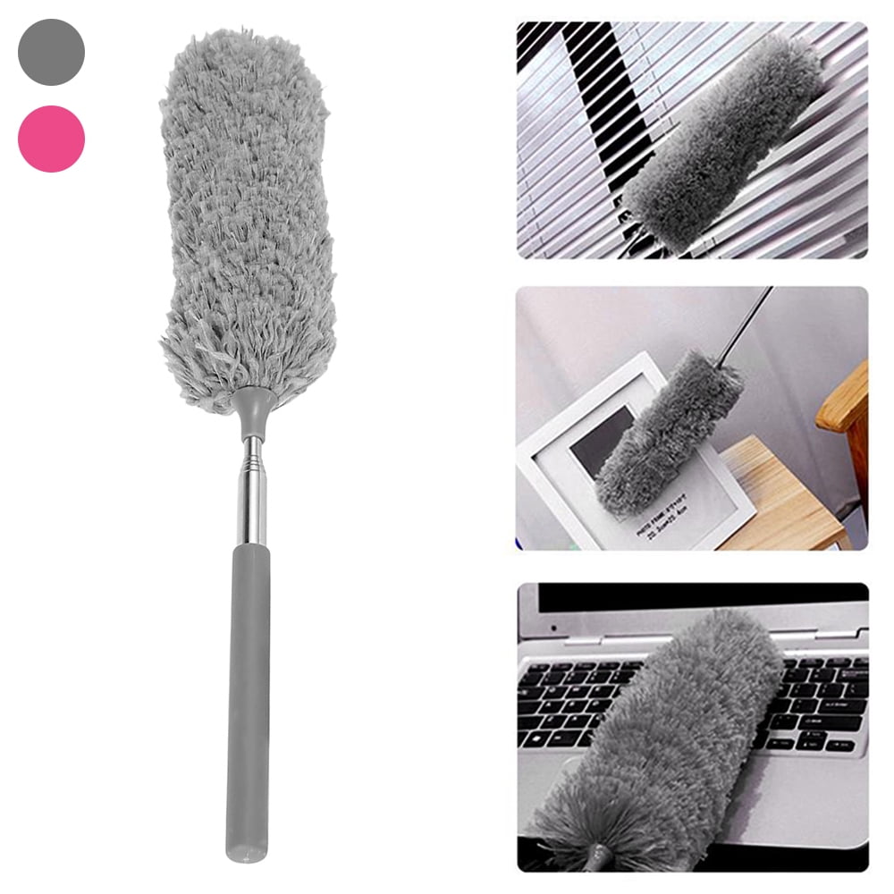 Wet or Dry Use Long Handle Dust Cleaner Brush SIQDAK Telescopic Gap Dust Removal Brush Household Microfiber Duster Retractable to 43.5-59.3Inches with Bendable Head 