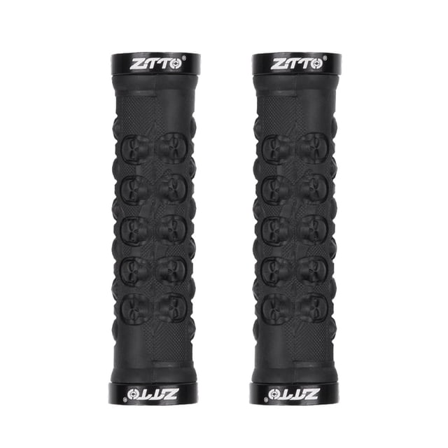 Manijas AG-23 antideslizantes para bicicleta - Negro, absorben impactos y mejoran el agarre (13cm x 2.2cm)