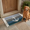 thumbnail image 6 of Area Rug with Tassels 2' x 3', Nautical Anchor Ocean Theme Kitchen Runner Rug for Hallway Bedroom Throw Rugs, Farm Blue Wood Board Soft Door Mat for Bathroom Entrance Living Room, 6 of 9