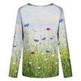 thumbnail image 5 of Tops para mujer Camisas Blusas Elegantes casuales Camisas de manga larga Suéter inferior Estampado floral Cuello redondo Top Cuello redondo Top/Camisa Odeerbi ODB-5, 5 of 5