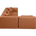 thumbnail image 5 of Meridian Furniture Cube Cognac Vegan Leather 4-Pc. L-Shaped Modular Sectional, 5 of 10