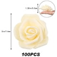 thumbnail image 3 of Artificial Rose Flower Heads, Real Looking Creamy Yellow Foam Fake Roses for DIY Wedding Baby Shower Centerpieces Arrangements Party Tables Home Decorations (Cream Yellow, Stemless), 3 of 5