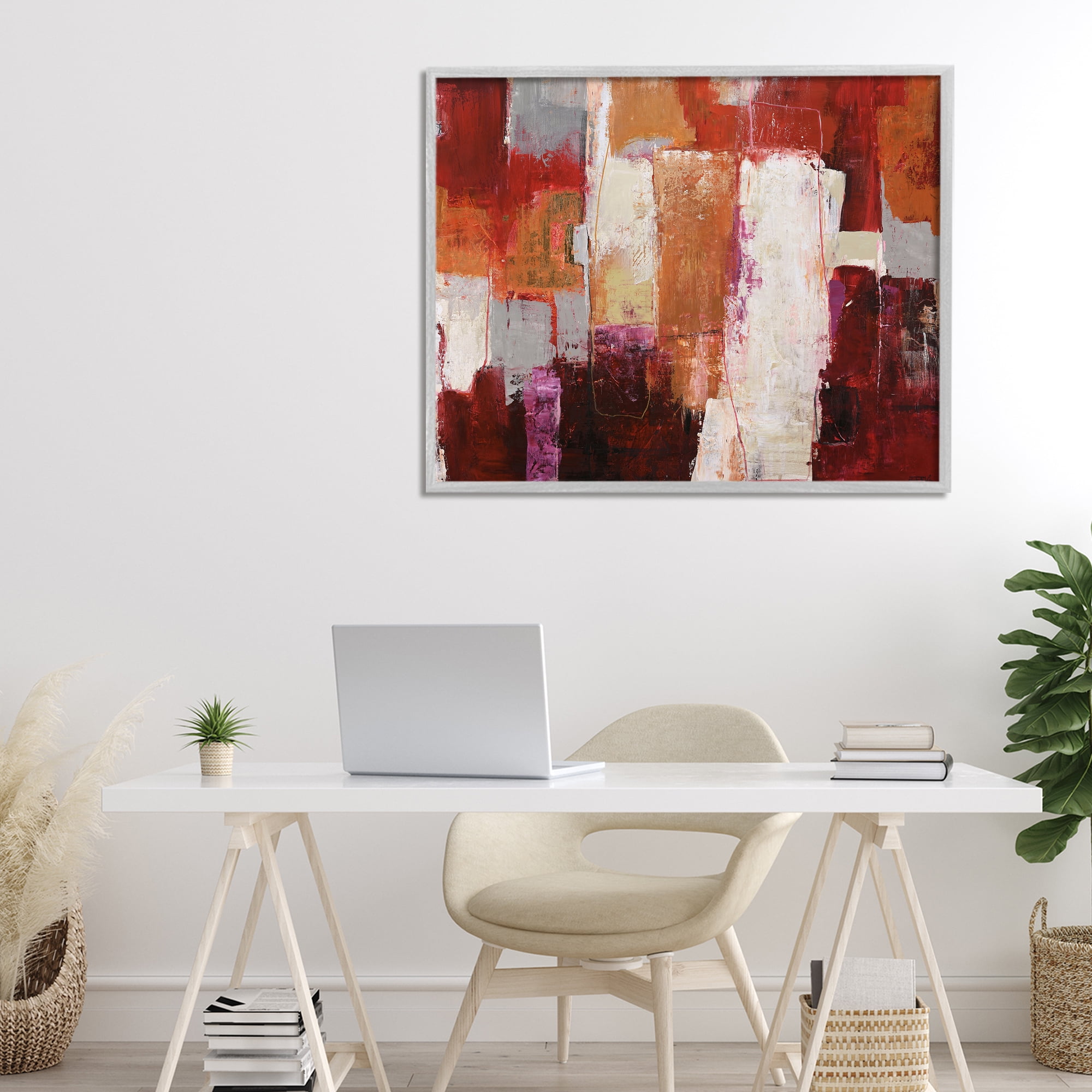 Deconstructed City Abstract Gray Framed Giclee Art, design by Design Fabrikken