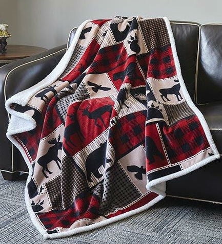 Flannel Sherpa Throw Santa Riding A Toboggan 43.5'' x 60'' Bohemian Soft Plush Flannel Blanket Throws Fuzzy Microfiber for Bed/Couch/Sofa/Office/Camping