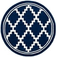thumbnail image 2 of SAFAVIEH Chatham Dustin Geometric Wool Area Rug, Navy/Ivory, 5' x 5' Round, 2 of 10