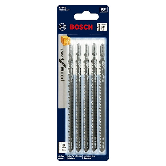 Bosch 6 in. High Carbon Steel T-Shank Side set and ground Jig Saw Blade 6 TPI 5 pk