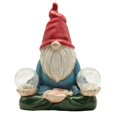 thumbnail image 3 of Yuarrent Estatua de gnomo de jardín, figurita de gnomo de resina Solar, figurita de gnomo de césped para Patio, porche de césped Decoración del hogar, 3 of 5