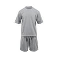 thumbnail image 4 of Antinious Summer Sleepwear Outfits for Men,Mens Loungewear Set,Holiday Outfits for Men Casual Solid Short Sleeve Round Neck Blouses Shirts Shorts Set,Gray,L, 4 of 5